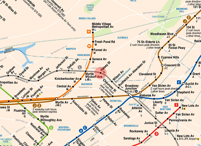 Halsey Street station map