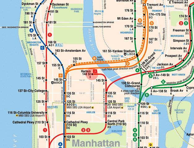Harlem-148th Street station map