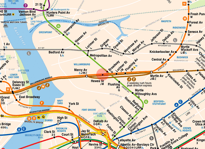 Hewes Street station map