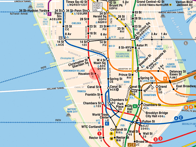Houston Street station map