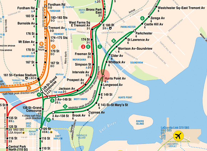 Hunts Point Avenue station map