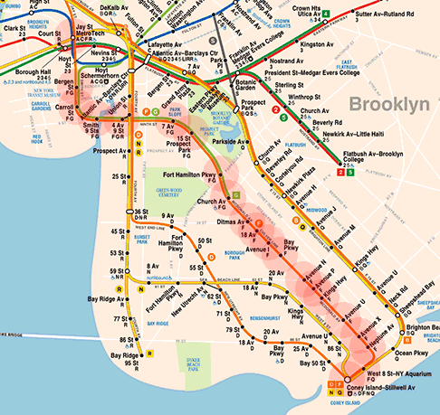 New York subway IND Culver Line map