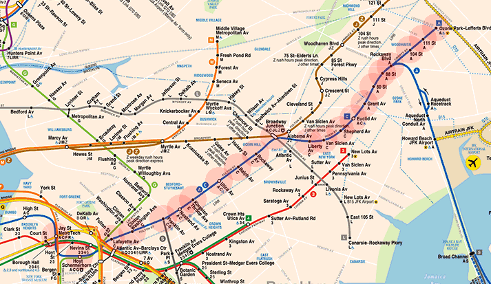 New York subway IND Fulton Street Line map