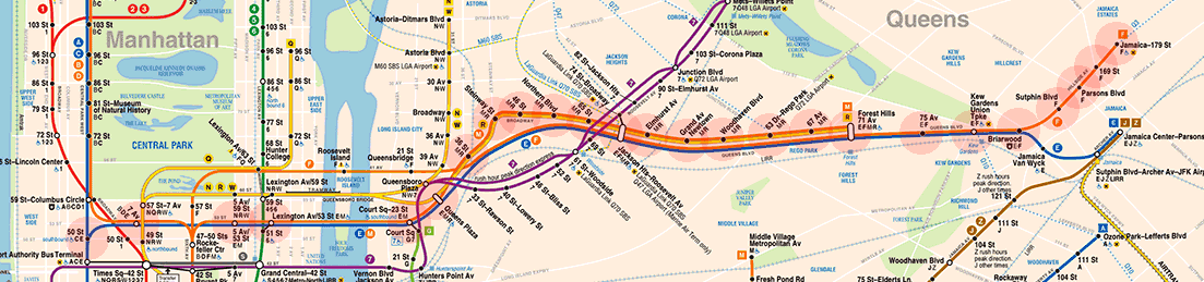 New York subway IND Queens Boulevard Line map