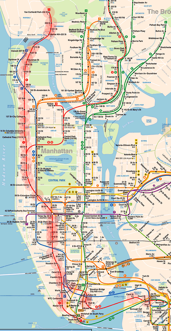 New York subway IRT Broadway-Seventh Avenue Line map