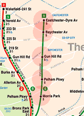 New York subway IRT Dyre Avenue Line map