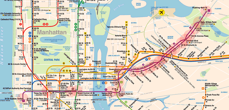 New York subway IRT Flushing Line map
