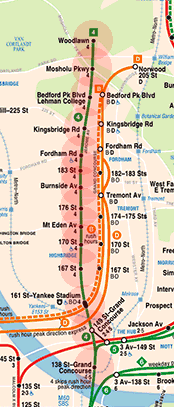 New York subway IRT Jerome Avenue Line map