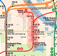 New York subway IRT Lenox Avenue Line map