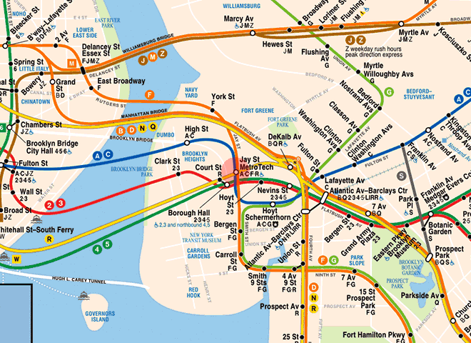 Jay Street-MetroTech station map