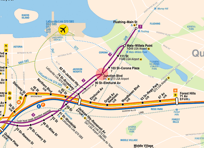 Junction Boulevard station map