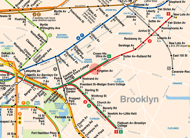 Kingston Avenue station map