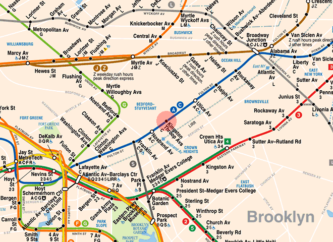 Kingston-Throop Avenues station map