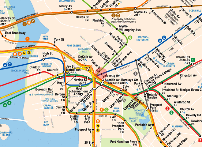 Lafayette Avenue station map