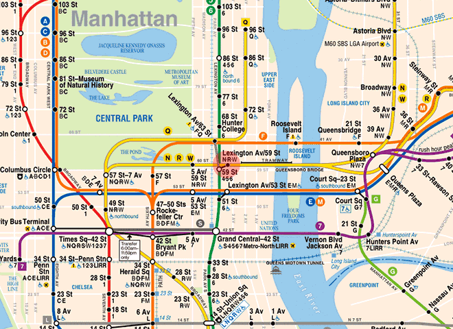 Lexington Avenue-59th Street station map