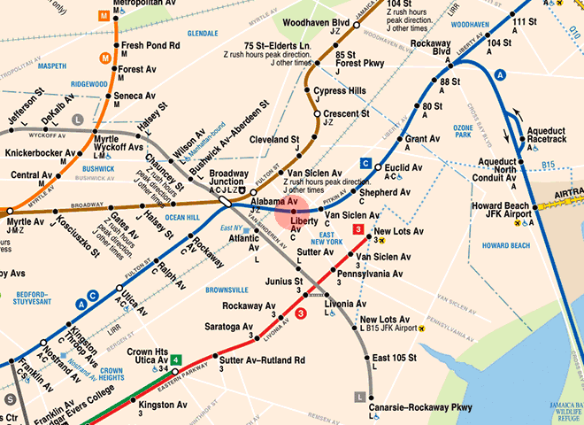 Liberty Avenue station map
