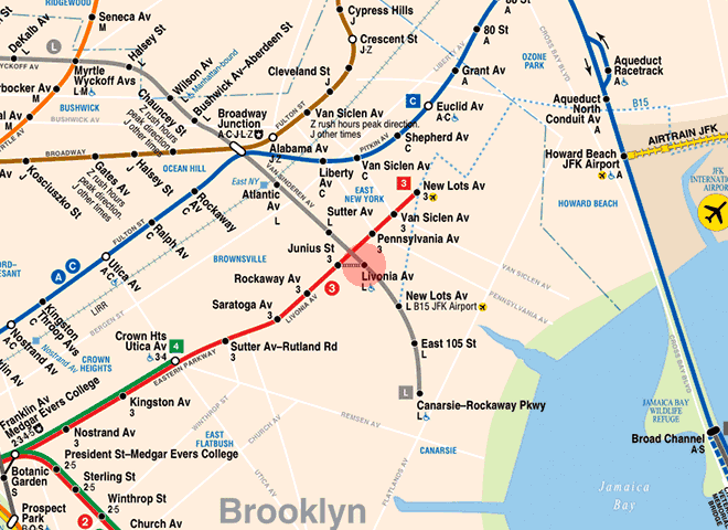 Livonia Avenue station map
