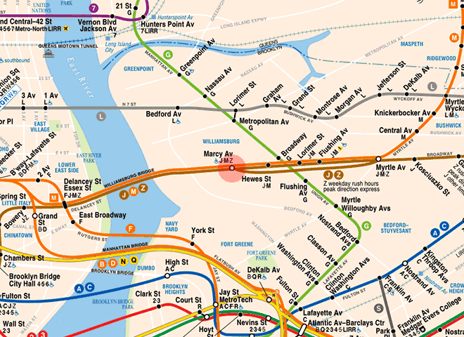 Marcy Avenue station map