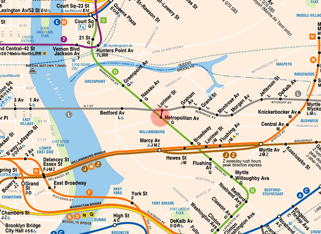 Metropolitan Avenue station map