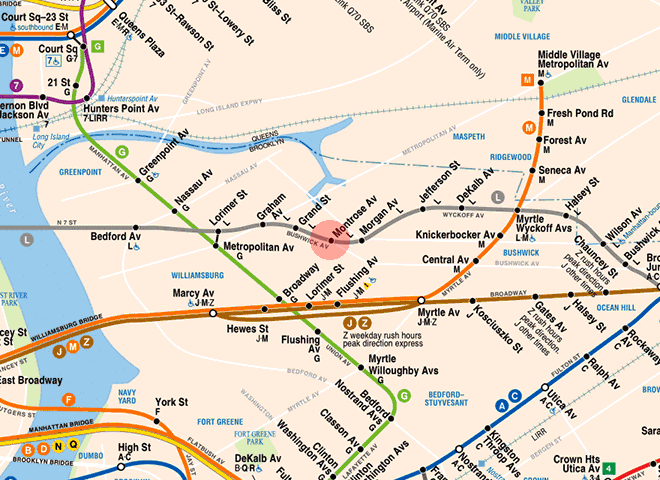 Montrose Avenue station map