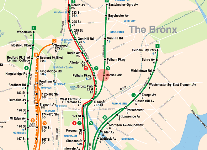 Morris Park station map