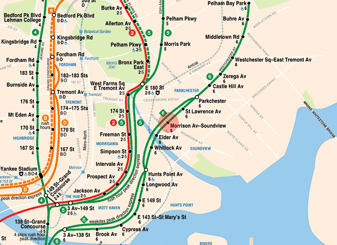 Morrison-Sound View Avenues station map