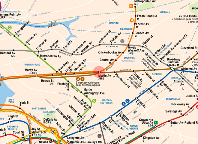 Myrtle Avenue station map