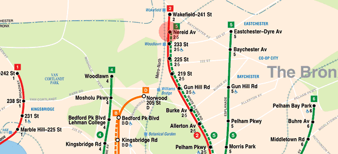 Nereid Avenue-238th Street station map