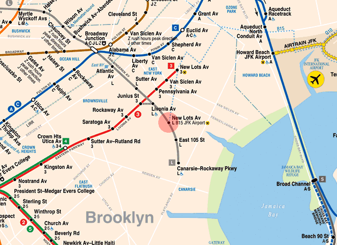 New Lots Avenue station map