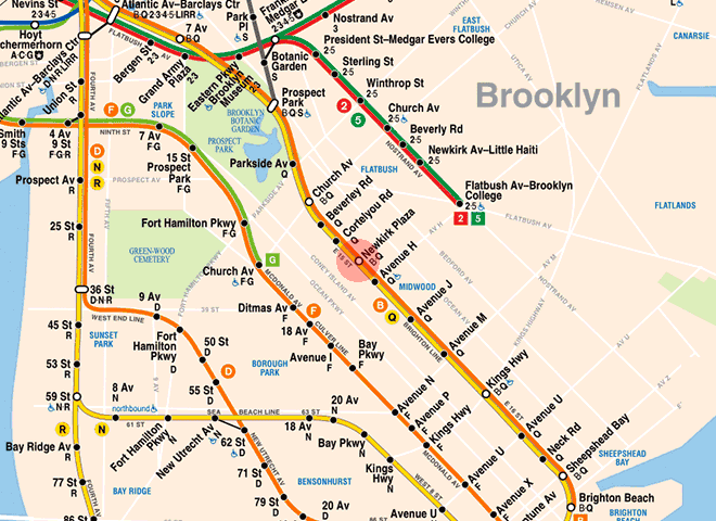 Newkirk Plaza station map