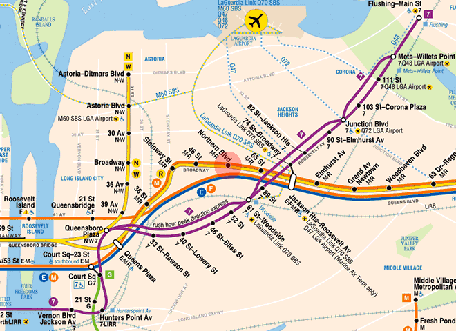 Northern Boulevard station map