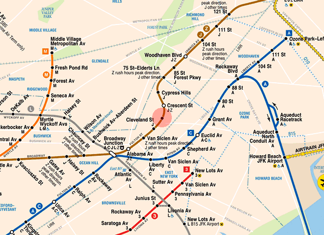 Norwood Avenue station map