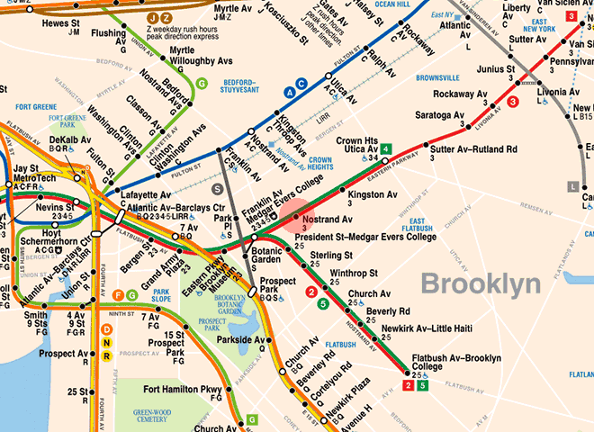 Nostrand Avenue station map