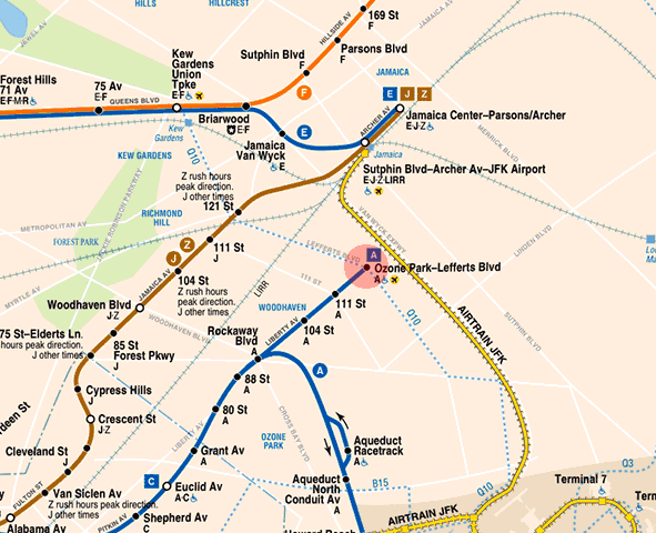 Ozone Park-Lefferts Boulevard station map