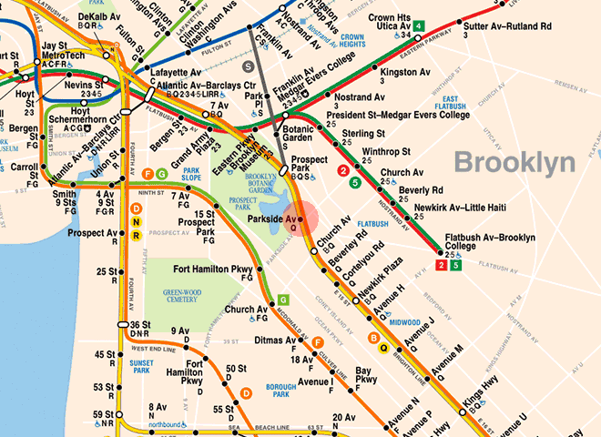 Parkside Avenue station map