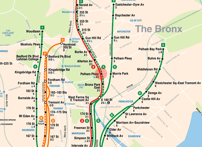Pelham Parkway station map