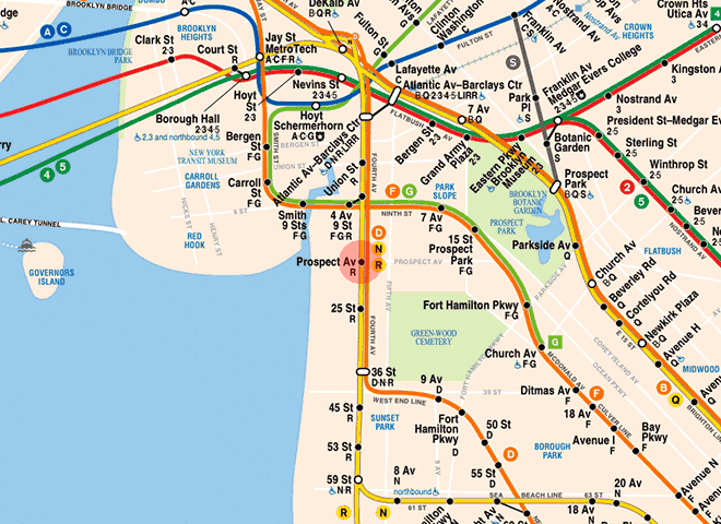 Prospect Avenue station map