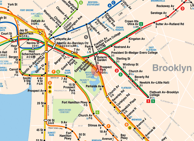 Prospect Park station map