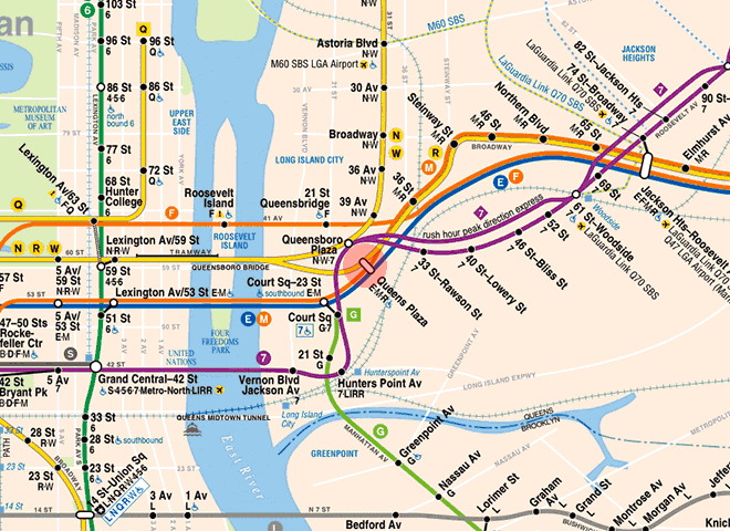 Queens Plaza station map
