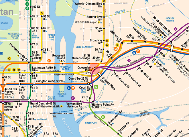 Queensboro Plaza station map