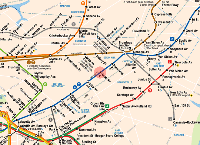 Ralph Avenue station map