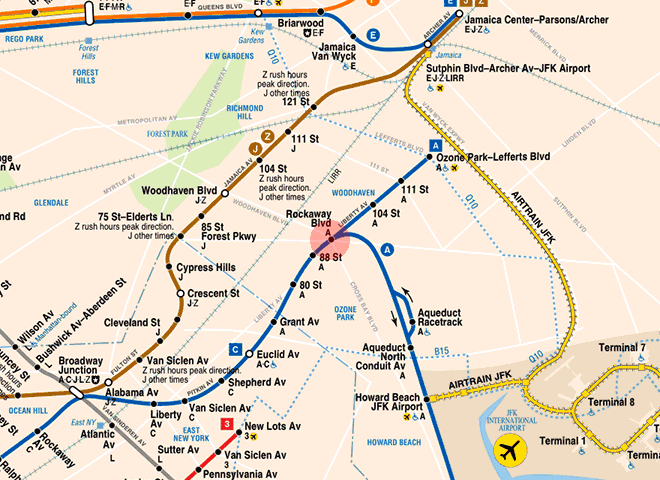 Rockaway Boulevard station map