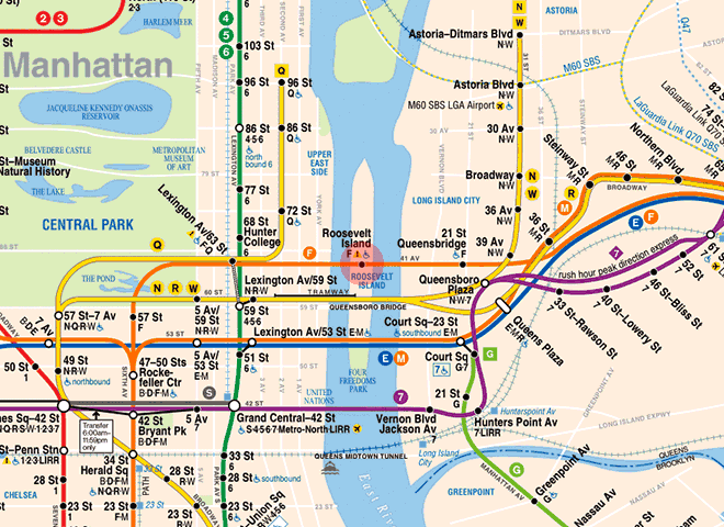 Roosevelt Island station map