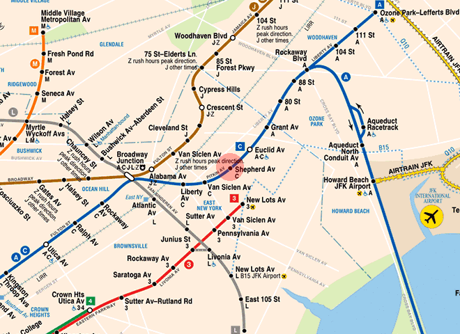 Shepherd Avenue station map