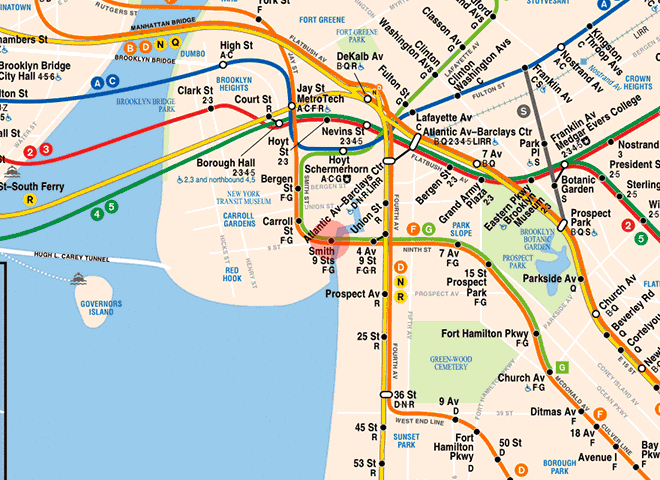 Smith-Ninth Streets station map