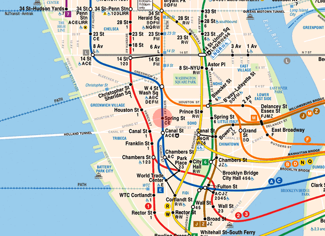 Spring Street station map