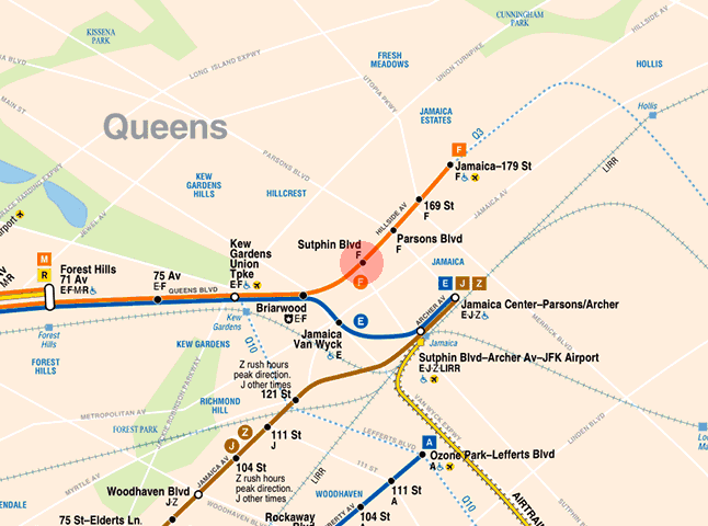 Sutphin Boulevard station map