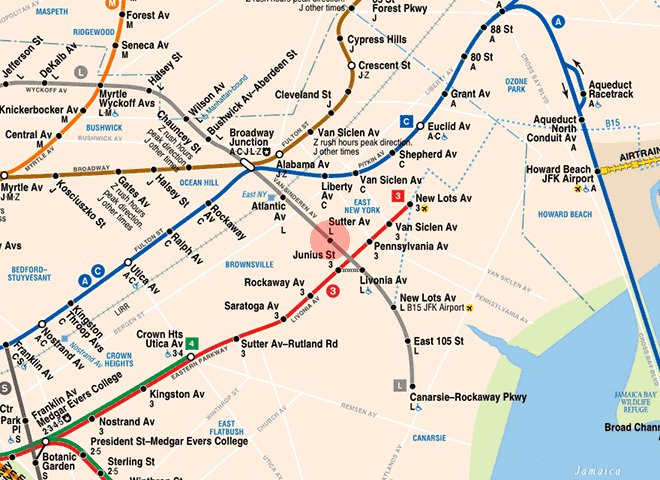 Sutter Avenue station map