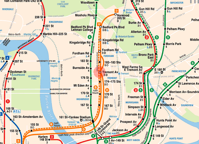 Tremont Avenue station map