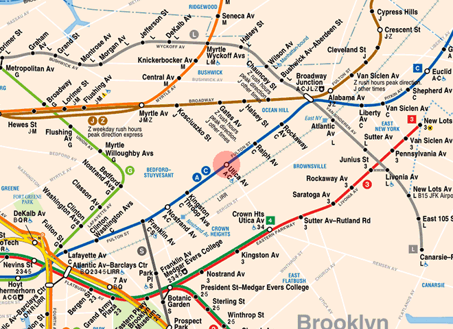 Utica Avenue station map